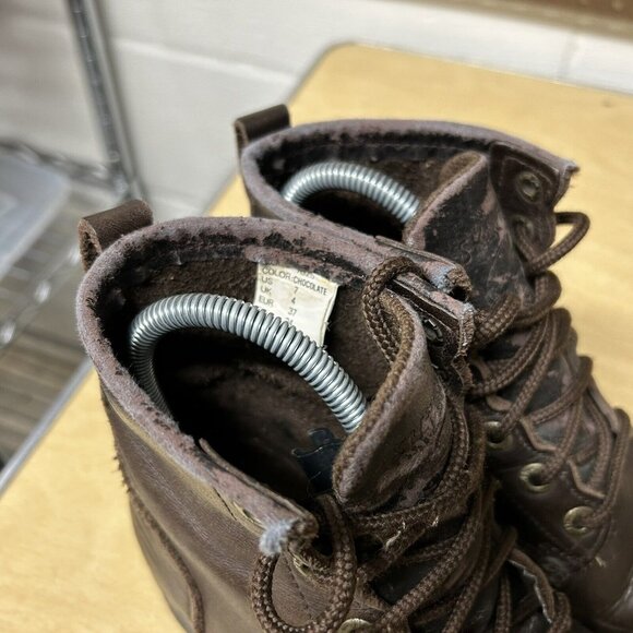 Skechers 7025 Logger Boots Brown Lace Up Women’s Size 7 Soft Toe Leather - Picture 10 of 10